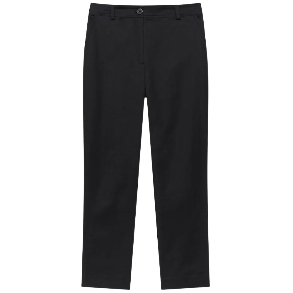 Mint Velvet Black Cropped Tapered Trousers